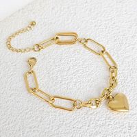 304 Stainless Steel Gold Plated Elegant Plating Heart Shape Bracelets main image 4