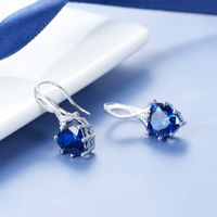 1 Pair IG Style French Style Classic Style Heart Shape Inlay Sterling Silver Birthstone Zircon Drop Earrings main image 9