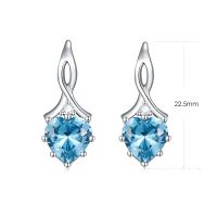 1 Pair IG Style French Style Classic Style Heart Shape Inlay Sterling Silver Birthstone Zircon Drop Earrings main image 2