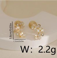 1 Pair Fairy Style Sweet Simple Style Flower Inlay Copper Zircon 18K Gold Plated Ear Cuffs main image 2