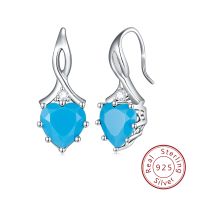 1 Pair IG Style French Style Classic Style Heart Shape Inlay Sterling Silver Birthstone Zircon Drop Earrings sku image 11
