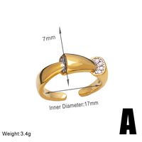 Wholesale Modern Style Simple Style Flower Copper Plating Inlay 18K Gold Plated Zircon Rings sku image 1