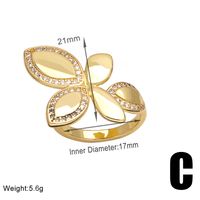 Wholesale Modern Style Simple Style Flower Copper Plating Inlay 18K Gold Plated Zircon Rings sku image 3