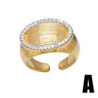 Wholesale Elegant Lady Geometric Copper Plating Inlay 18K Gold Plated Zircon Rings main image 7