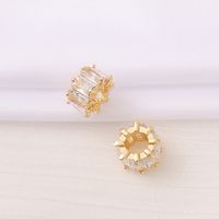 1 Piece 9*6mm Hole 5~5.9mm Copper Zircon 18K Gold Plated Round Square Polished Beads Spacer Bars main image 1