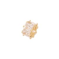 1 Piece 9*6mm Hole 5~5.9mm Copper Zircon 18K Gold Plated Round Square Polished Beads Spacer Bars main image 6