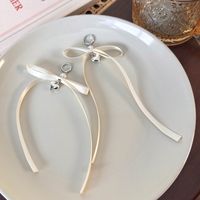1 Pair Simple Style Shiny Bow Knot Alloy Drop Earrings main image 2