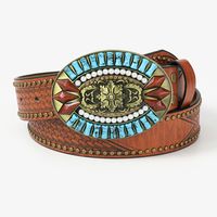 Retro Vacation Animal Pu Leather Inlay Turquoise Women's Leather Belts main image 7