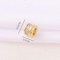 1 Piece 6.5*5mm 3.5MM Copper Zircon 18K Gold Plated Round Polished Beads main image 2