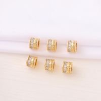 1 Piece 6.5*5mm 3.5MM Copper Zircon 18K Gold Plated Round Polished Beads main image 5