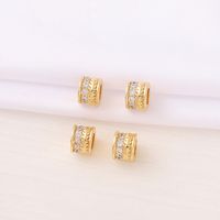 1 Piece 6.5*5mm 3.5MM Copper Zircon 18K Gold Plated Round Polished Beads main image 3