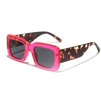 Streetwear Solid Color Leopard Ac Square Full Frame Men's Sunglasses sku image 4