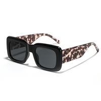 Streetwear Solid Color Leopard Ac Square Full Frame Men's Sunglasses sku image 1