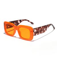 Streetwear Solid Color Leopard Ac Square Full Frame Men's Sunglasses sku image 3