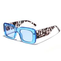 Streetwear Solid Color Leopard Ac Square Full Frame Men's Sunglasses sku image 5