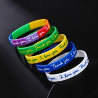 Simple Style Letter Silica Gel Wholesale Wristband main image 1