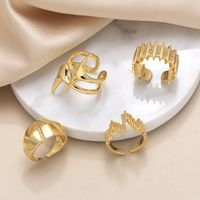 Wholesale Casual Streetwear Geometric Copper Plating Inlay 18K Gold Plated Zircon Rings main image 1