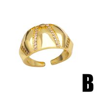 Wholesale Casual Streetwear Geometric Copper Plating Inlay 18K Gold Plated Zircon Rings main image 6