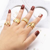 Wholesale Casual Streetwear Geometric Copper Plating Inlay 18K Gold Plated Zircon Rings main image 4