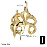 Wholesale Casual Streetwear Geometric Copper Plating Inlay 18K Gold Plated Zircon Rings sku image 3