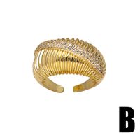 Wholesale Modern Style Simple Style Geometric Copper Plating Inlay 18K Gold Plated Zircon Rings main image 6