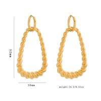 1 Pair Lady Modern Style Oval Twist Plating 304 Stainless Steel 18K Gold Plated Drop Earrings main image 2