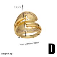 Wholesale Modern Style Simple Style Geometric Copper Plating Inlay 18K Gold Plated Zircon Rings sku image 3