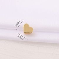 1 Piece 7 * 6mm 2MM Copper 18K Gold Plated Heart Shape Polished Beads main image 2