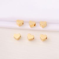 1 Piece 7 * 6mm 2MM Copper 18K Gold Plated Heart Shape Polished Beads main image 3