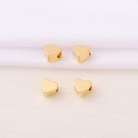1 Piece 7 * 6mm 2MM Copper 18K Gold Plated Heart Shape Polished Beads main image 5