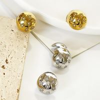 1 Par Elegante Estilo Moderno Dulce Estrella Embutido Acero Inoxidable Diamantes De Imitación Chapados en oro de 18k Aretes main image 3