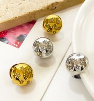 1 Par Elegante Estilo Moderno Dulce Estrella Embutido Acero Inoxidable Diamantes De Imitación Chapados en oro de 18k Aretes main image 1