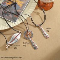 Vintage Style Simple Style Geometric Leaves CCB Alloy Rope Plating Women's Pendant Necklace main image 2