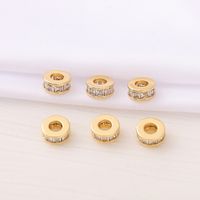 1 Piece 3 * 7mm 3mm Copper Zircon 18K Gold Plated Round Polished Beads Spacer Bars main image 3