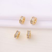 1 Piece 3 * 7mm 3mm Copper Zircon 18K Gold Plated Round Polished Beads Spacer Bars main image 5