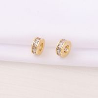 1 Piece 3 * 7mm 3mm Copper Zircon 18K Gold Plated Round Polished Beads Spacer Bars main image 4