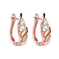 1 Par Señora Estilo Moderno Estilo Simple Irregular Embutido Perla Artificial Plata Esterlina Perla Aretes sku image 1