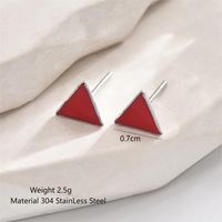 1 Pair Casual Modern Style Simple Style Triangle Enamel Plating 304 Stainless Steel 14K Gold Plated Ear Studs main image 8