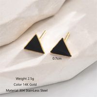 1 Pair Casual Modern Style Simple Style Triangle Enamel Plating 304 Stainless Steel 14K Gold Plated Ear Studs main image 5