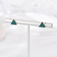 1 Pair Casual Modern Style Simple Style Triangle Enamel Plating 304 Stainless Steel 14K Gold Plated Ear Studs main image 4
