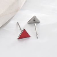 1 Pair Casual Modern Style Simple Style Triangle Enamel Plating 304 Stainless Steel 14K Gold Plated Ear Studs main image 9