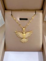 Wholesale Basic Modern Style Classic Style Eagle 304 Stainless Steel Copper 18K Gold Plated Zircon Pendant Necklace main image 1