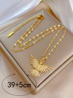 Wholesale Basic Modern Style Classic Style Eagle 304 Stainless Steel Copper 18K Gold Plated Zircon Pendant Necklace main image 2