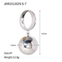 Edelstahl 304 IG-Stil Moderner Stil Klassischer Stil Ball Charm Ring sku image 1