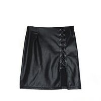 Summer Sexy Solid Color Pu Above Knee Skirts main image 2