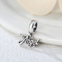 1 Piece 12.6*10.4mm Hole 4~4.9mm Sterling Silver Rhodium Plated Letter Polished Pendant main image 1