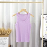 Women's Vest Tank Tops Simple Style Solid Color main image 3