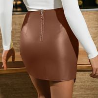 Summer Sexy Solid Color Polyester Above Knee Skirts main image 4
