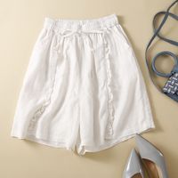 Women's Daily Vintage Style Solid Color Knee Length Casual Pants main image 4