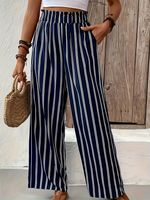 Women's Casual Holiday Daily Simple Style Stripe Full Length Printing Stripe Casual Pants main image 3